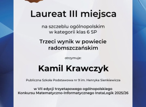 InstaLogic - mamy laureata